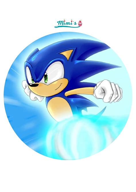 Oblea De Sonic Redonda Personalizada Para Pastel O Tarta Papel