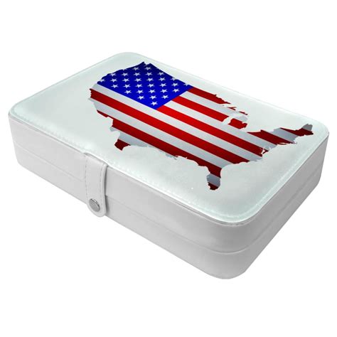 OWNMEMORY American Flag Map Pattern Portable PU Leather Necklace