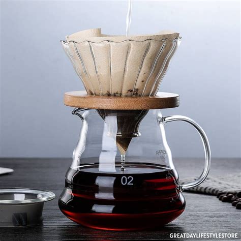 pour  coffee set dripper filter holder heat resistant shopee