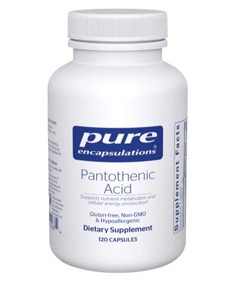Pantothenic Acid 500 mg, 120 Capsules - Riordan Clinic Nutrient Store