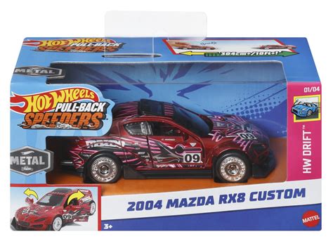 Hot Wheels Masinuta Metalica Cu Sistem Pull Back Mazda Rx Custom Scara Superheroes