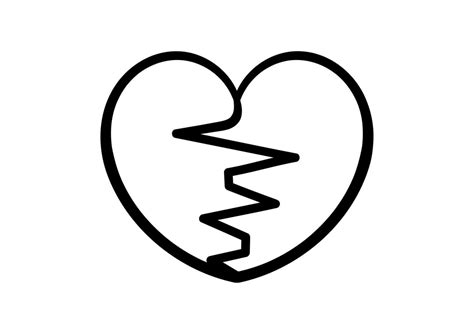 Hand Drawn Illustration Of A Broken Heart Vector Art At Vecteezy