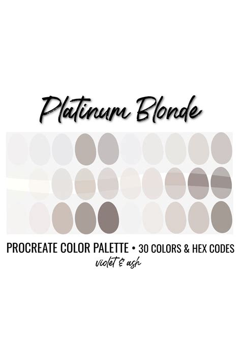 Blonde Hair Procreate Bundle Color Chart Procreate Palette IPad