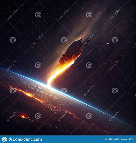 Meteor Falling Comet Armageddon Devastating Meteorite Abstract