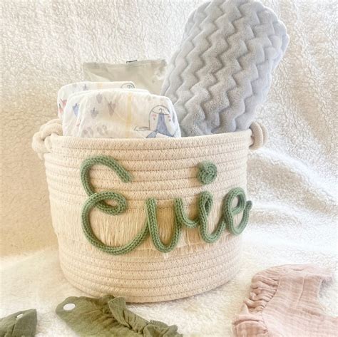 Personalized Baby Gift Basket Baby Shower Custom Name Basket New Baby ...