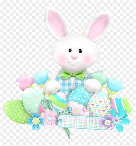 Easter Cute Bunny With Eggs Png Clipart Cute Easter Bunny Clipart