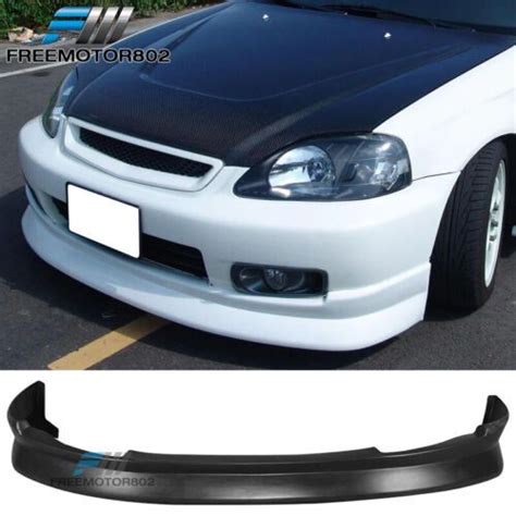 Fits 99 00 Honda Civic Ek Cs Style Front Bumper Lip Spoiler Pu Ebay Honda Civic Honda