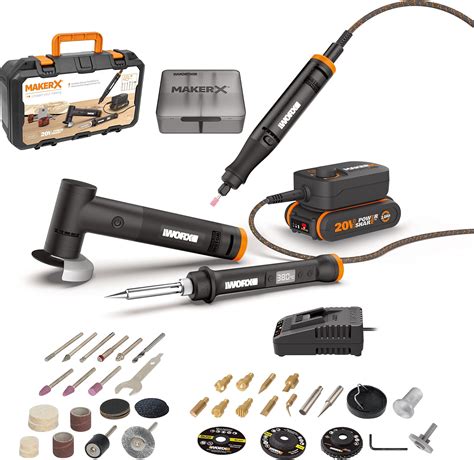 Worx Wx988 20v Makerx Combo Kit Rotary Tool Wood Metal Crafting