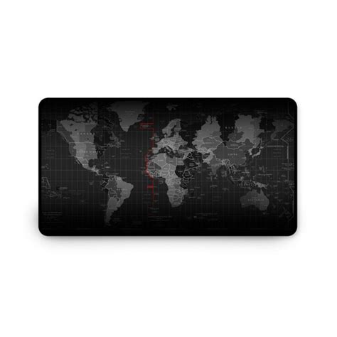 Mouse Pad Gamer Speed Extra Grande 80x40 Cm Mapa Mundi Preto