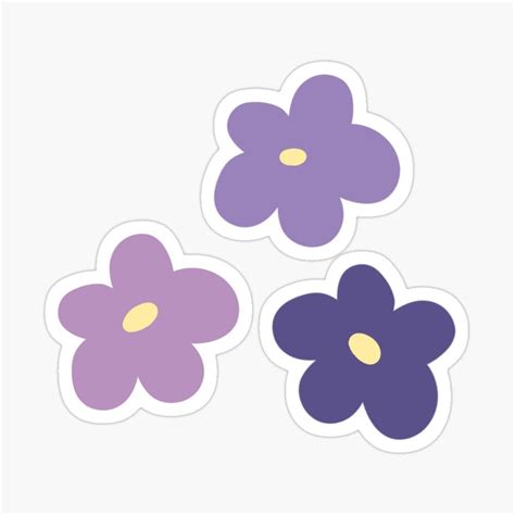 sticker avec loeuvre pack stickers  fleurs nuance de violet de