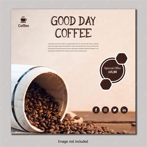 Premium Vector | Coffee social media post template