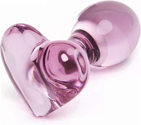 Amazon Pink Glass Butt Plug Crystal Heart Anal Plug Adult Sex