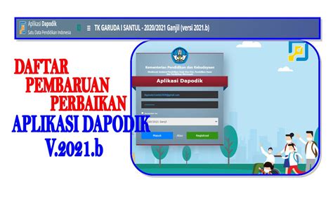 Update Daftar Pembaruan Dan Perbaikan Aplikasi Dapodik Versi B