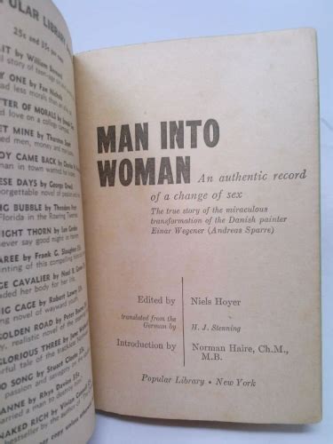 Man Into Woman An Authentic Record Of A Change Of Sex The True Story Of The Mi Good Paperback