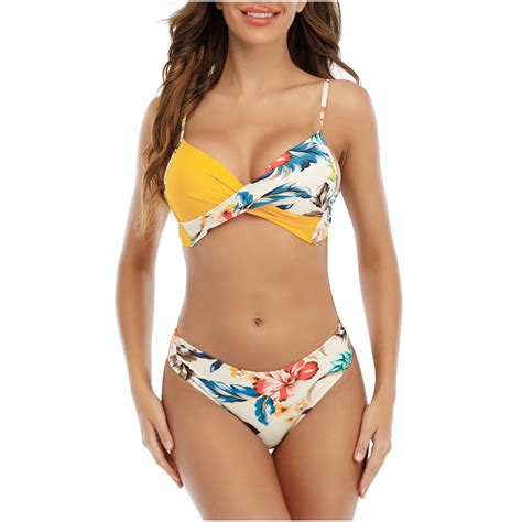 Mustard Yellow Womens Beach Matching Casual Tankini Set Top Swimsuit Micro Bikini Tankini Shorts