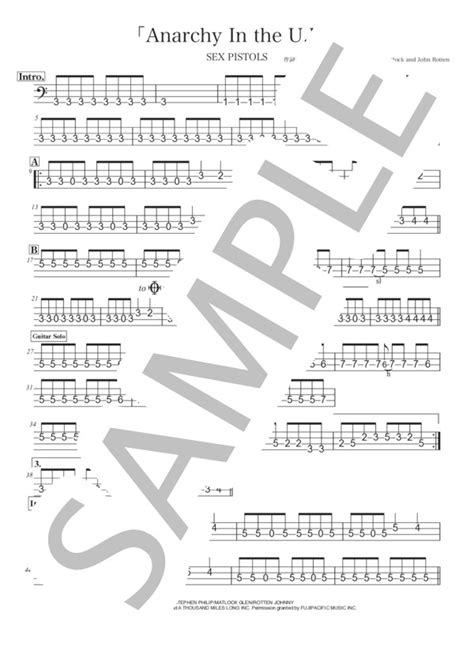 Anarchy In The U K The Sex Pistols Piascore