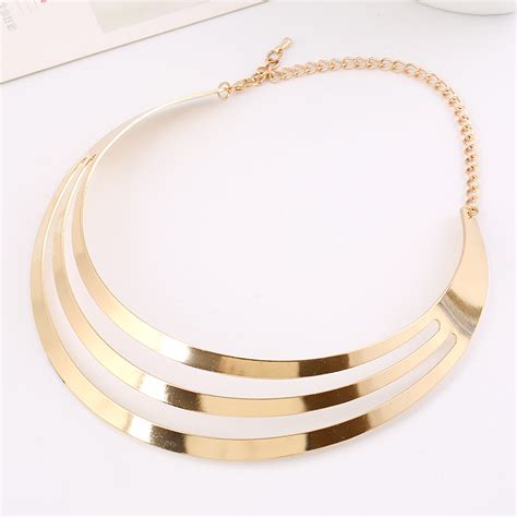 Fashion Multi Layered Golden Metal Necklacenecklacejewellery