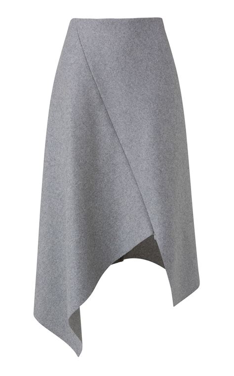 Akris Women S Wool Blend Asymmetric Midi Skirt Grey Only At Moda