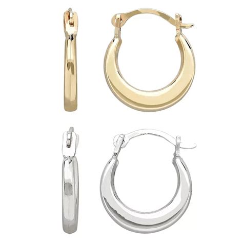 Everlasting Gold 10k Gold Hoop Earring Set