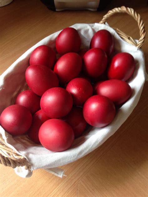 Red Stained Eggs Greek Orthodox Easter Tradition