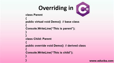 Overriding In C Learn About Overriding In C With Simple Example