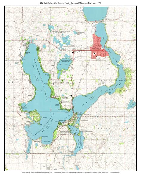 Okoboji Lake 1970 Old Map Topo Custom Composite Usgs Reprint Etsy