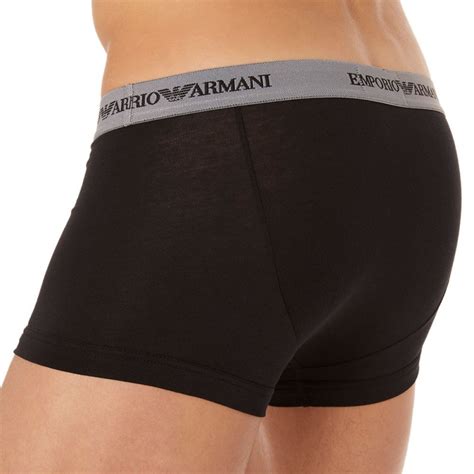 Emporio Armani 3 Pack Cotton Stretch Boxers Black Inderwear