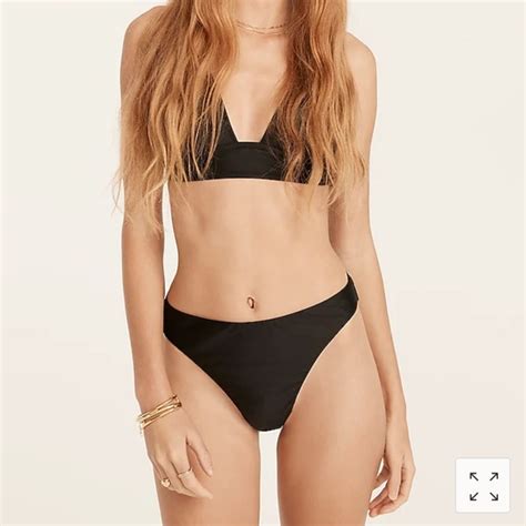 J Crew Swim J Crew High Waist Cheeky Bikini Bottoms Eco Fabric Black Xss Poshmark