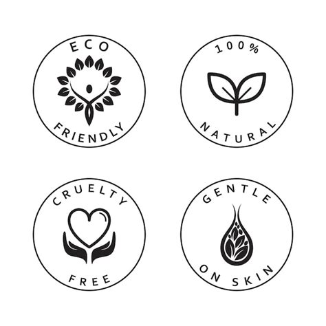 Premium Vector Set Of Simple Icons Eco Friendly Natural Cruelty Free