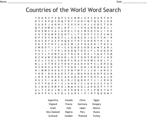 2018 World Cup Teams Word Search Wordmint Word Search Printable