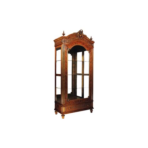 Luxury Antique Wooden Display Cabinet With Glass Door Corner Display Cabinet