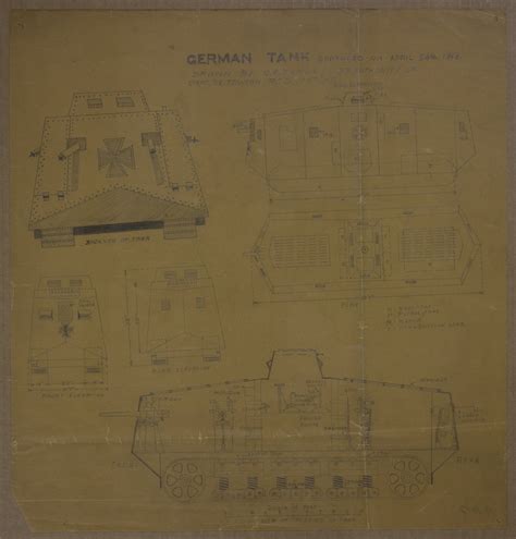 Drawing of a Captured German Tank | Harry S. Truman