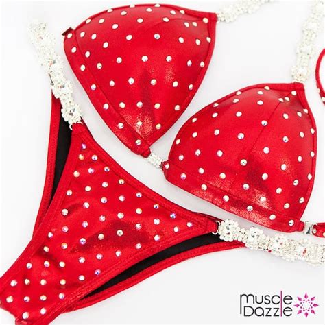 Affordable Red Bikini Competition Suit CB Etsy