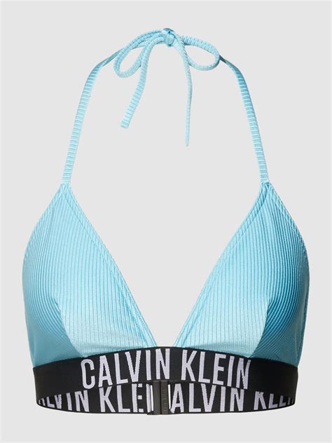 Kup Online Calvin Klein Underwear Top Bikini Z Detalem Z Logo Model Intense Power Oceaniczny