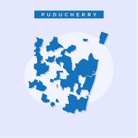 Premium Vector National Map Of Puducherry Puducherry Map Vector
