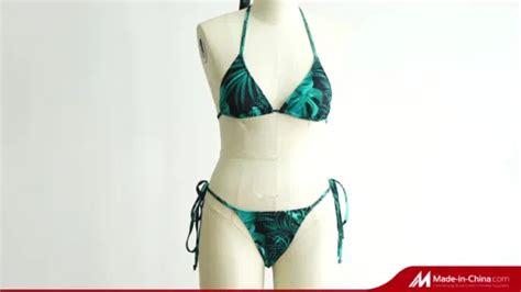 Towelling Two Piece Sexy Triangle Bikini With Adjustable Extra Long Ties China Sexy Wear And