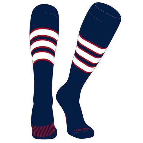 PEAR SOX Striped OTC Baseball, Softball, Football Socks (C) Navy, Red ...