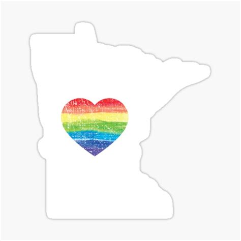 Minnesota Gay Pride Heart Rainbow Flag LGBT Month Lesbian Bisexual Sticker By Matt76c Redbubble