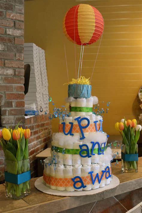 Hot Air Balloon Baby Shower Diaper Cake Baby Shower Diaper Cake Baby Shower Boy Baby Shower