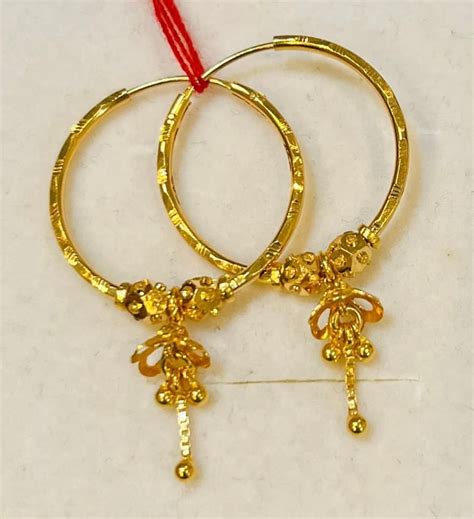 916 Gold 22k Dangling Jimiki Styles Bali Rajkot Earrings Etsy