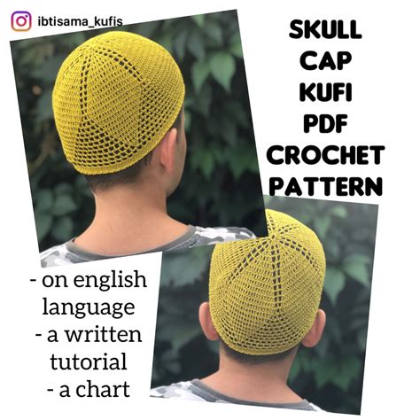 Mens Skull Cap Kufi Pdf Crochet Pattern Inspire Uplift