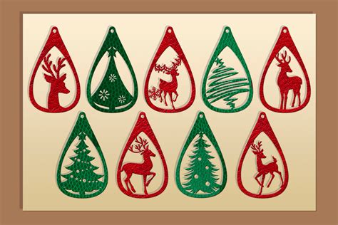 Christmas Earring Svg Bundle Leather Teardrop Earring Etsy