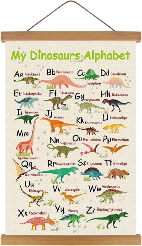 karine dinosaurs alphabet posteranimal abc learning wall art