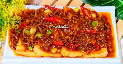 Resep Tahu Siram Daging Giling Oleh Lanjarsihmama Fifian