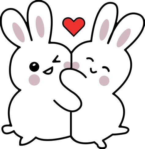 Cute Bunny Couples Character Vector Love Couples Eps And Image