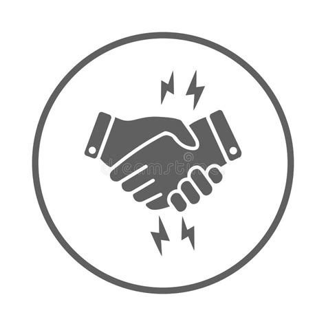 Partnership Agreement Deal Gesture Icon Gray Vector Sketch Stock