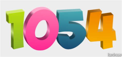 1054 Text Effect and Logo Design Number