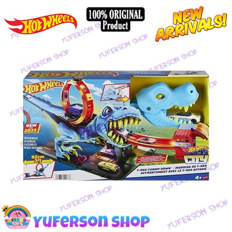 Jual HotWheels Hot Wheels T Rex Chomp Down Giant Dinosaur With Stunts HKX42 Kota Tangerang