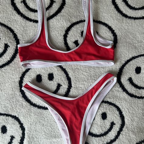Red Bikini Set Depop
