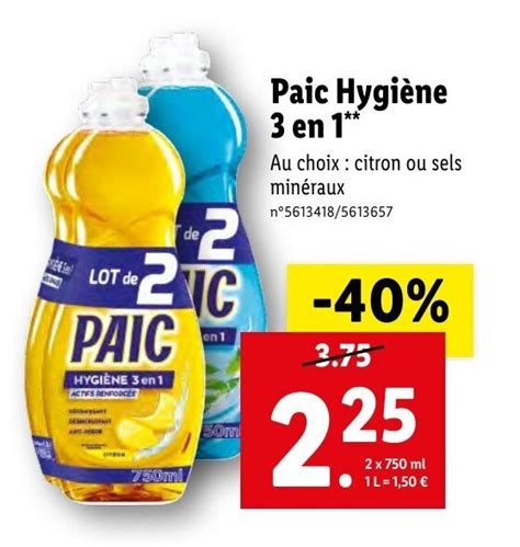 Promo Paic Hygi Ne En Chez Lidl